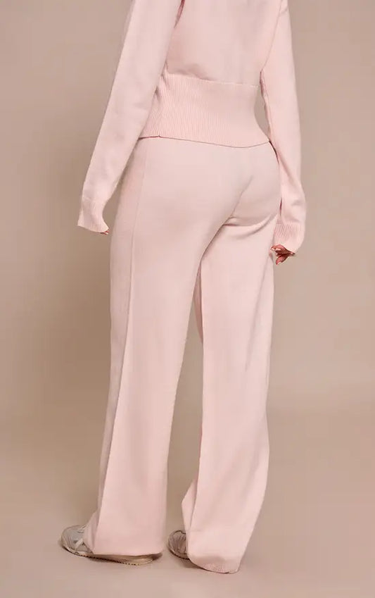 Plt - Petite Pink Wide Leg Knitted Trousers