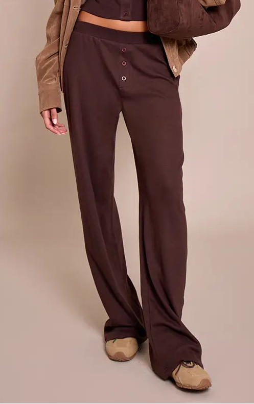 Plt - Dark Brown Super Soft Wide Leg Trousers