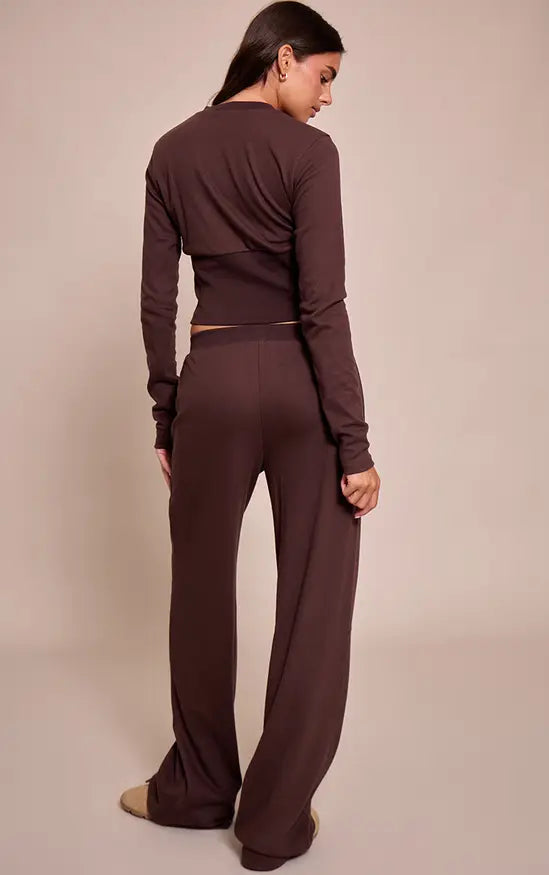 Plt - Dark Brown Super Soft Wide Leg Trousers