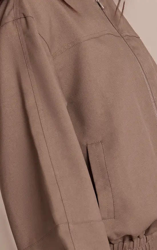 PrettyLittleThing Tailored Woven Elasticated Waist Bomber Jacket Co-ord