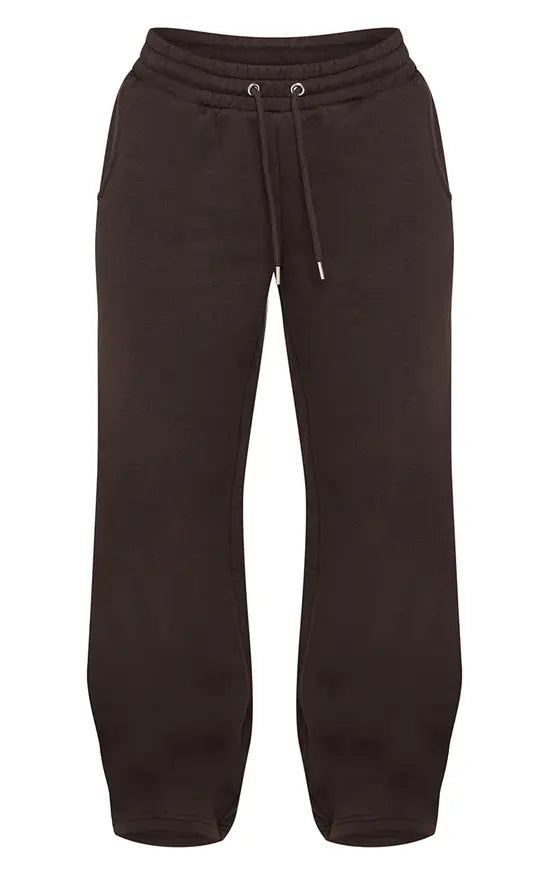 Plt - Petite Charcoal Wide Leg Elasticated Drawstring Joggers