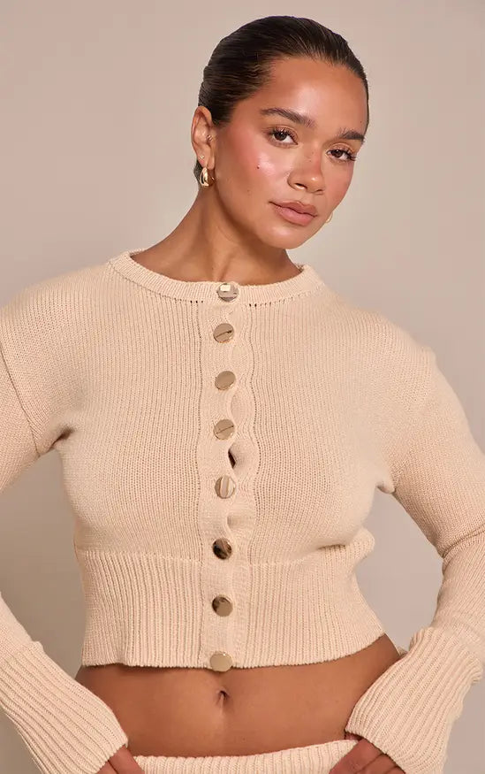 PrettyLittleThing Shape Knitted Button Front Cardigan