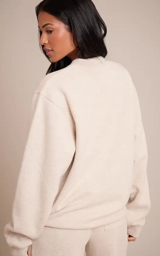 Plt - Tall Oatmeal Oversized Crew Sweatshirt