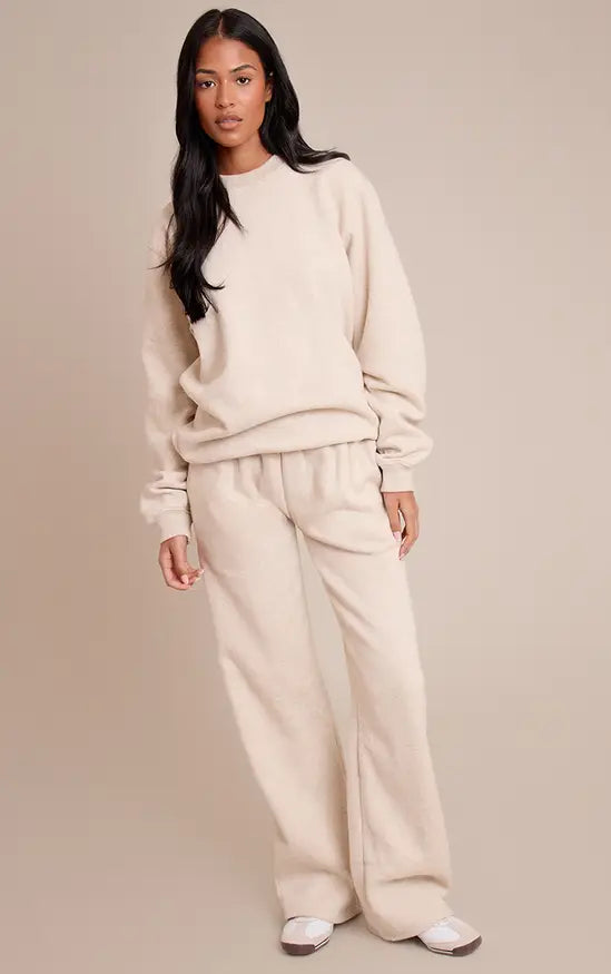 Plt - Tall Oatmeal Oversized Crew Sweatshirt