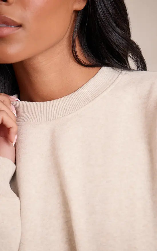 Plt - Tall Oatmeal Oversized Crew Sweatshirt