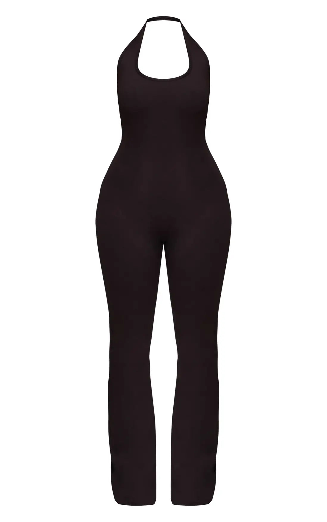 PrettyLittleThing Shape Sculpt Halter Neck Flare Jumpsuit