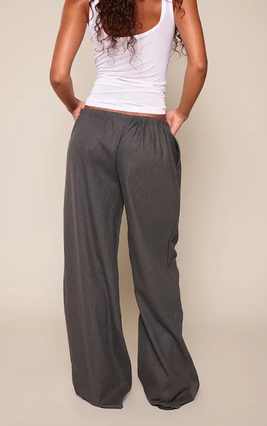 PrettyLittleThing Brushed Tailored Drawstring Low Rise Trousers
