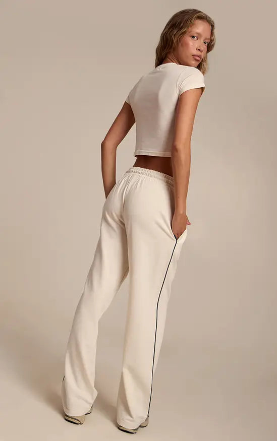 Plt - Cream Croc PLT Logo Oversized Wide Leg Joggers