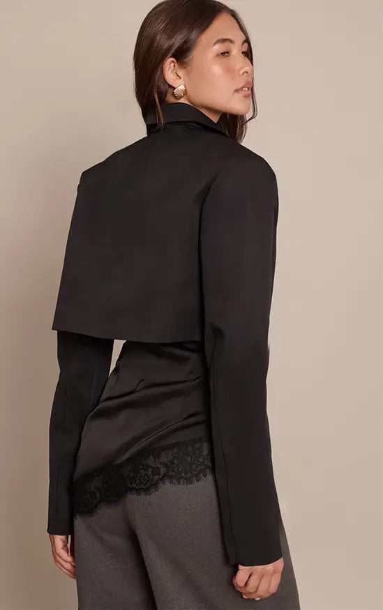 Plt - Black Cropped Tailored Blazer
