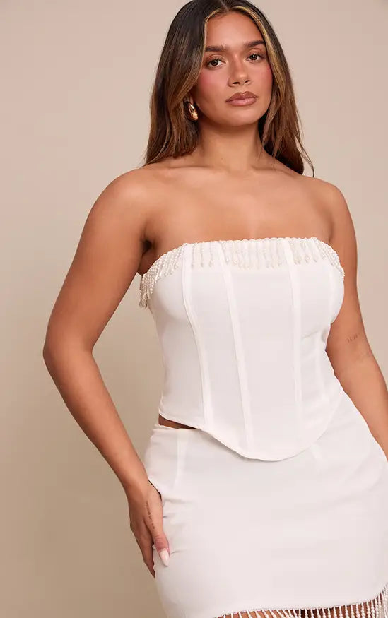 Ego - pearl detail bandeau corset