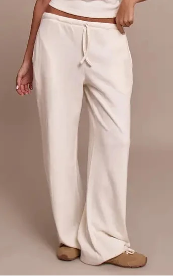 Plt - Cream Rib Knit Straight Leg Trouser Co-ord