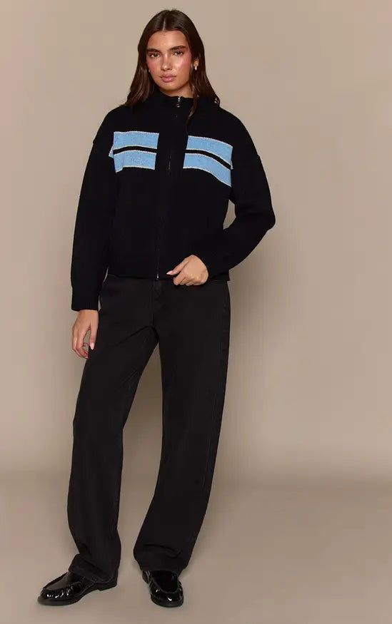 PrettyLittleThing Striped Knitted Sporty Jumper
