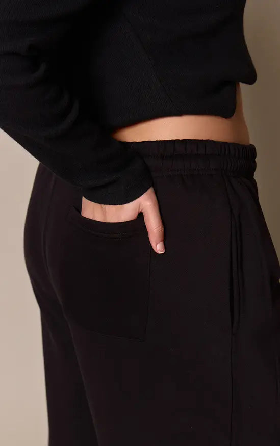Plt - Plus Cotton Fleece Black Straight Leg Sweatpants