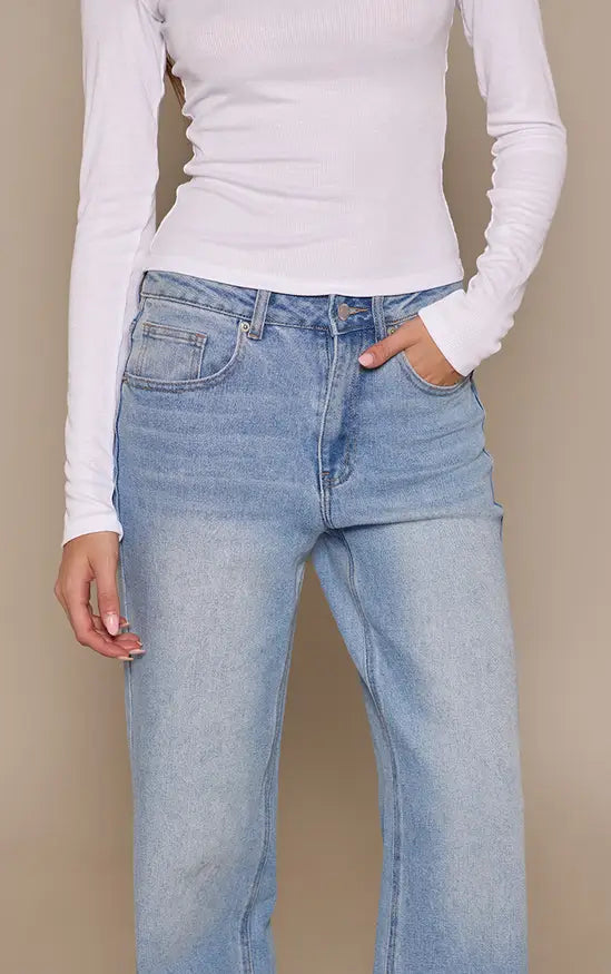 PrettyLittleThing High Waist Straight Leg Stretch Jeans