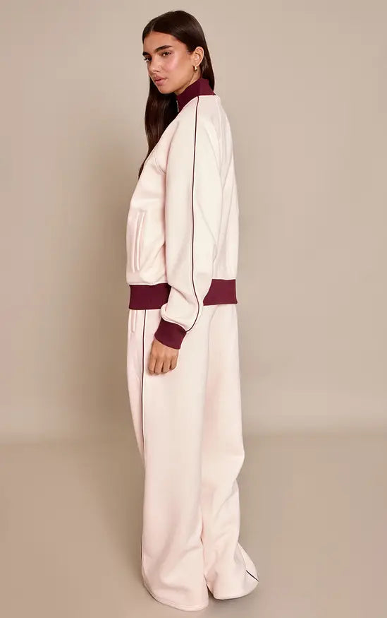 PrettyLittleThing Contrast Seam Drawcord Straight Leg Joggers