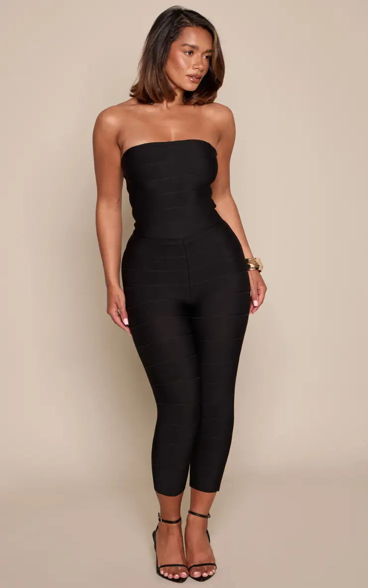 Shape Black Bandage Capri Trousers Co-ord