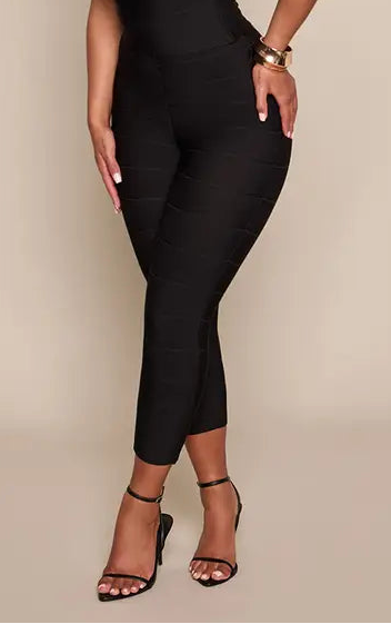 Shape Black Bandage Capri Trousers Co-ord