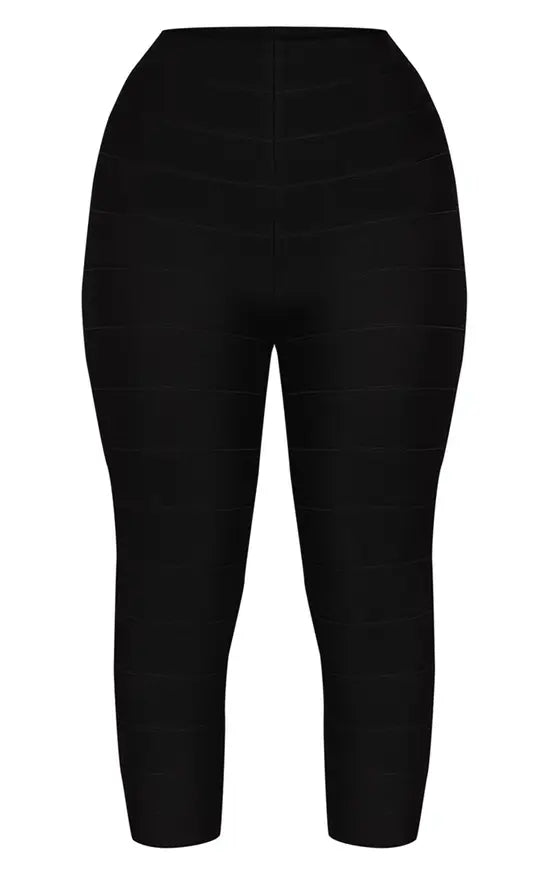 Shape Black Bandage Capri Trousers Co-ord