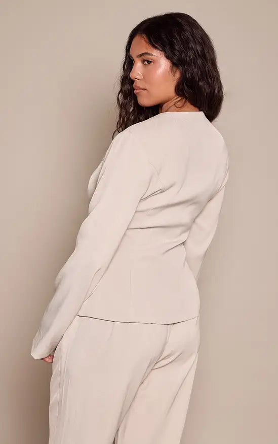 Plt - Shape Stone Hook & Eye Fitted Blazer Co-ord
