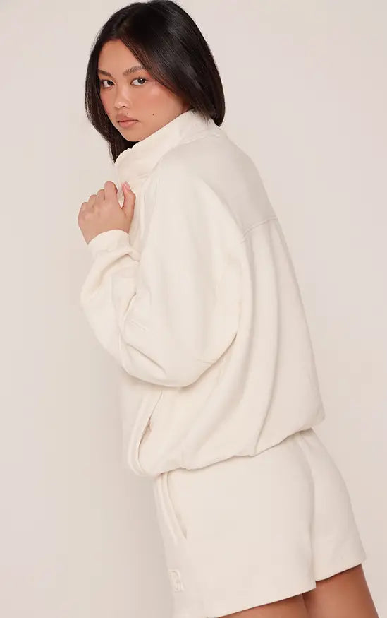 PLT Embossed Funnel Neck Sweatshirt