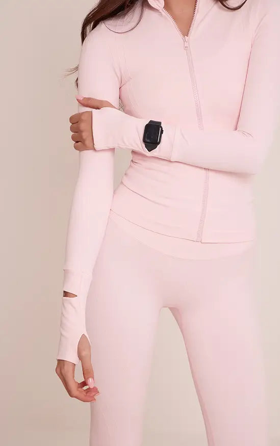 PLT Pink Seamless Seam Detail Gym Jacket