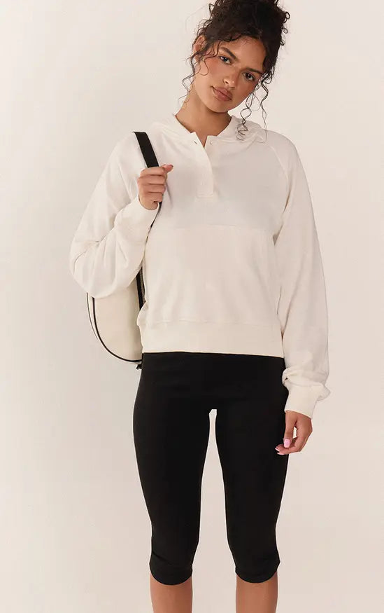 Plt - Lightweight Loopback Henley Neck Hoodie