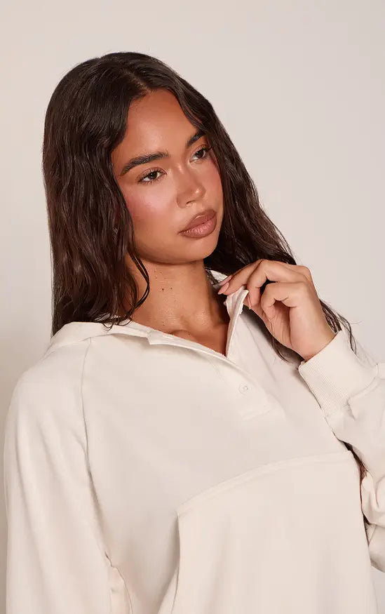 Plt - Lightweight Loopback Henley Neck Hoodie