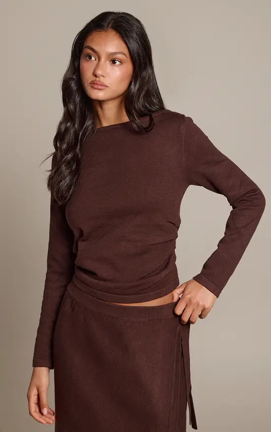 PrettyLittleThing Boatneck Knitted Long Sleeve Top