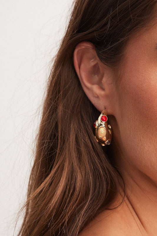 Colored Stone Hoops