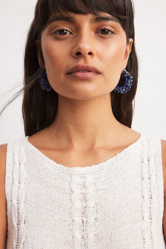 Colored Small Stone Hoops