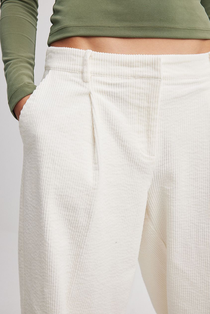 Cord Loose Low Waist Pants