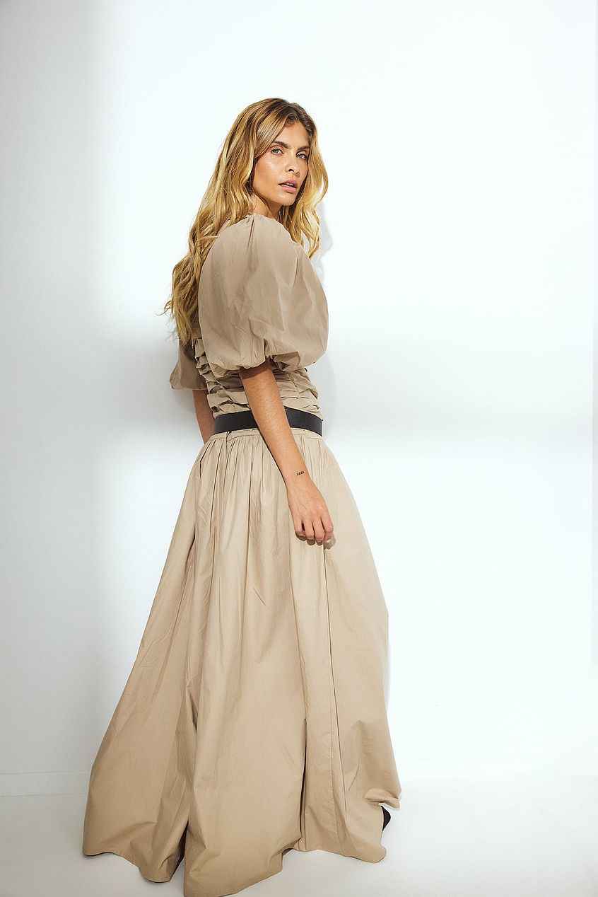Na-kd - Cotton Puff Sleeve Maxi Dress