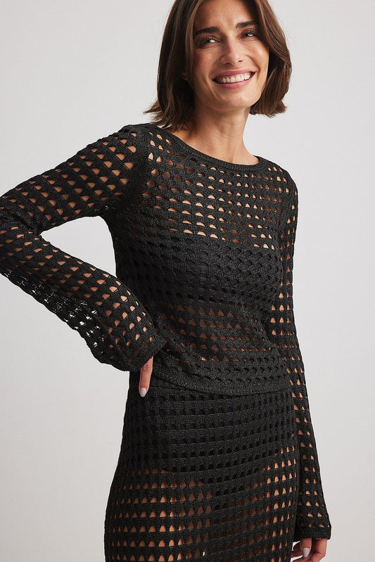 Na-kd Crochet Knitted Sweater