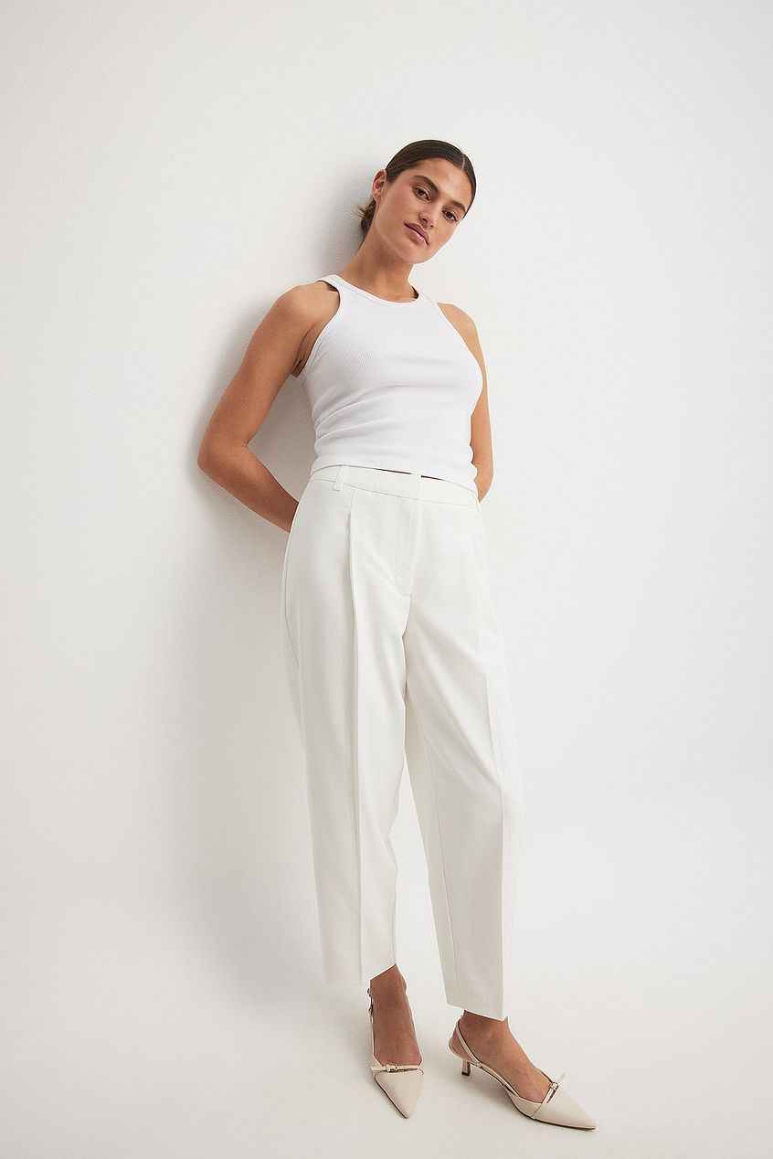 Na-kd Cropped Mid Waist Suit Pants