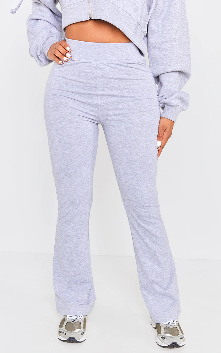 Shape Grey Marl Cotton High Waist Flared Pants