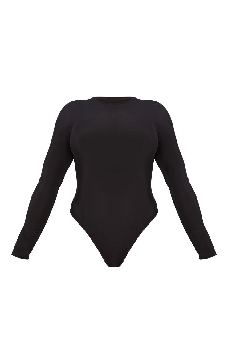 Shape Black Slinky Long Sleeve Bodysuit