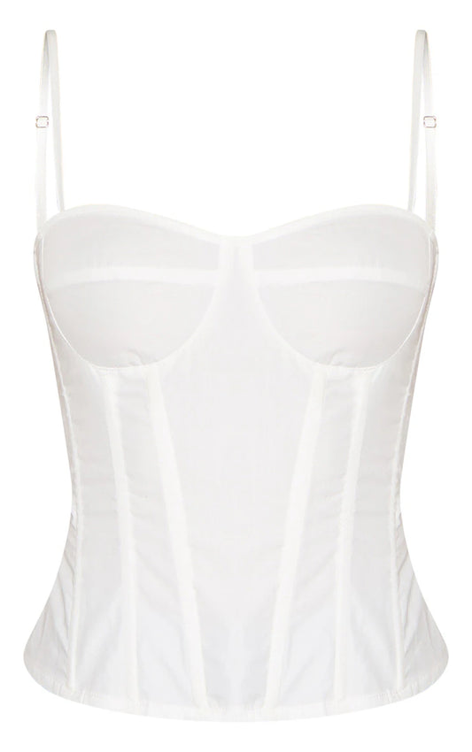 White Structured Corset Top