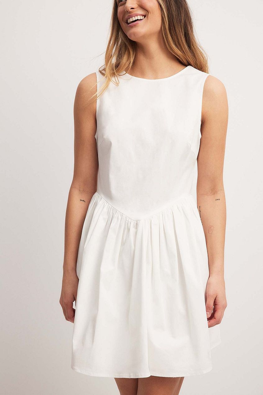Deep Back Bow Detail Mini Dress