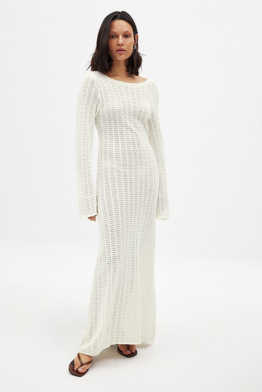 Na-kd - Deep Back Knitted Maxi Dress