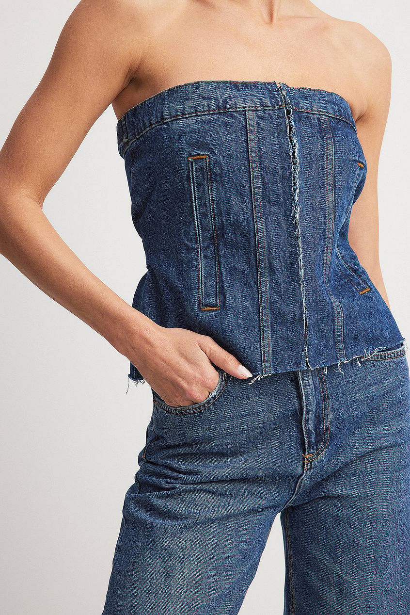 Denim Bandeau Top