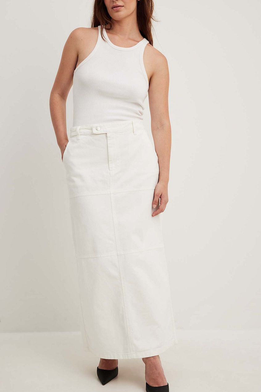 Na-kd Denim Slit Maxi Skirt