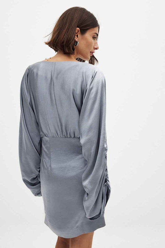 Na-kd Draped Detail Satin Dress