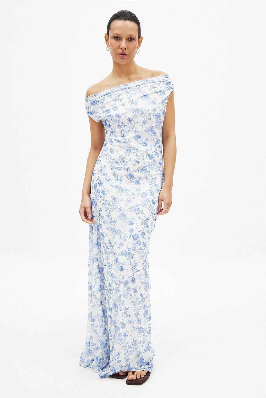 Na-kd Draped Maxi Mesh Dress