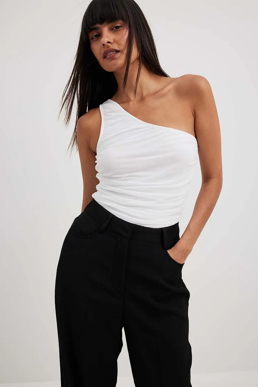 Draped Mesh Top