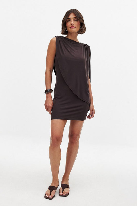 Na-kd Draped Mini Cape Dress