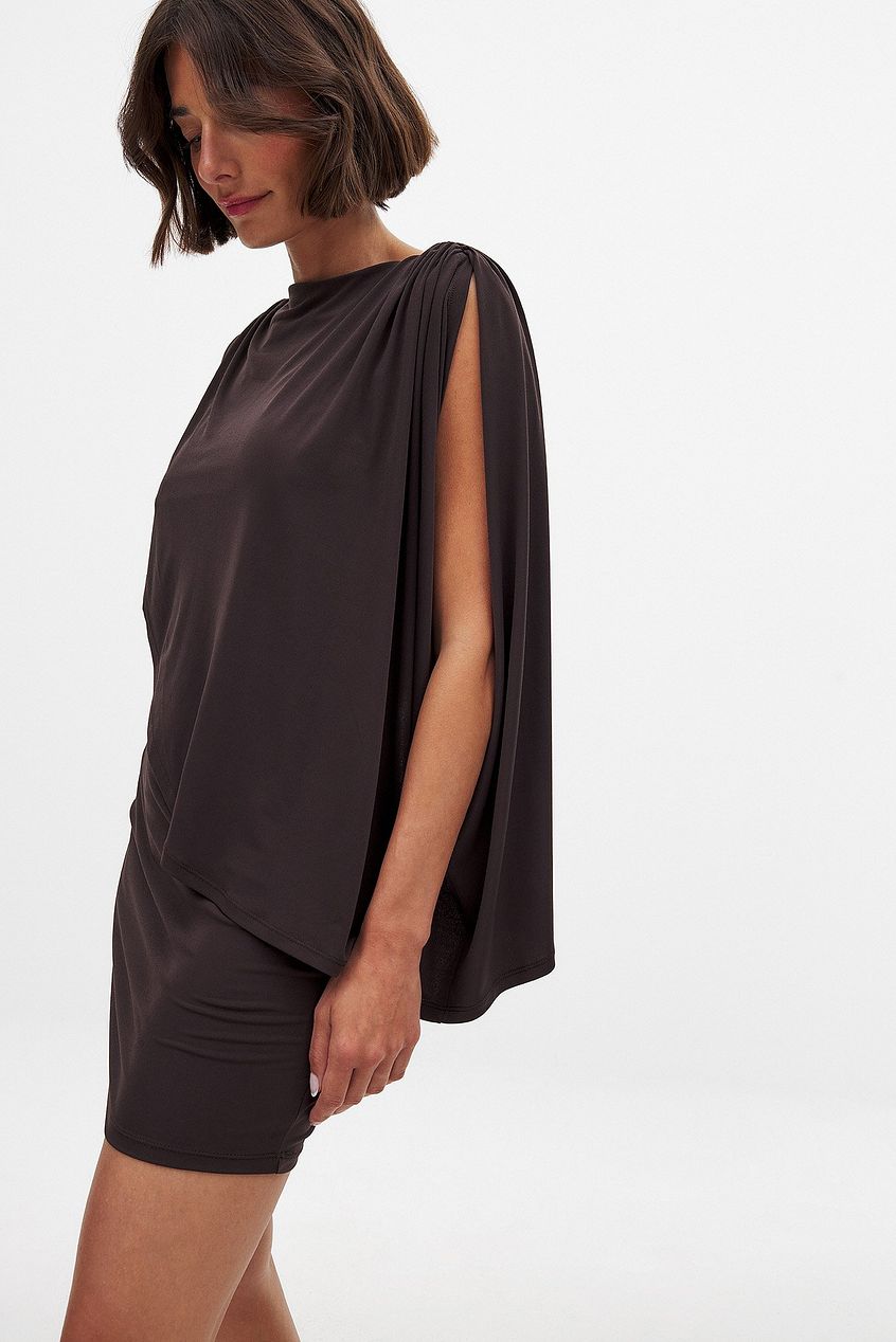 Na-kd Draped Mini Cape Dress