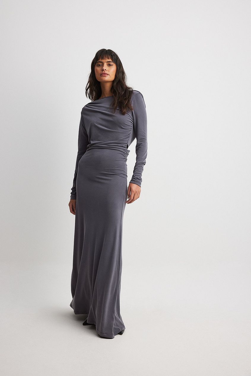 Na-kd Draped Open Back Maxi Dress