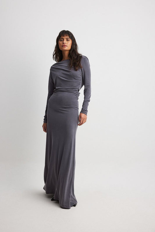 Na-kd Draped Open Back Maxi Dress