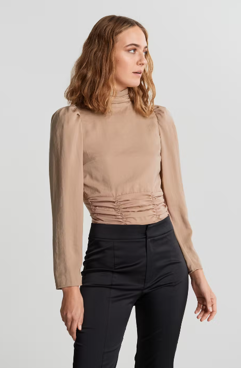 Liv Open Back Top Lt Taupe