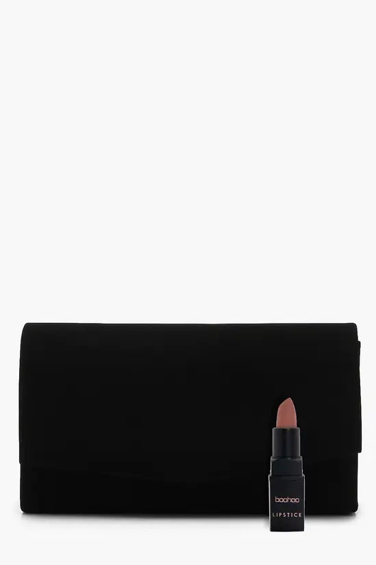 boohoo Structured Clutch Bag & Chain